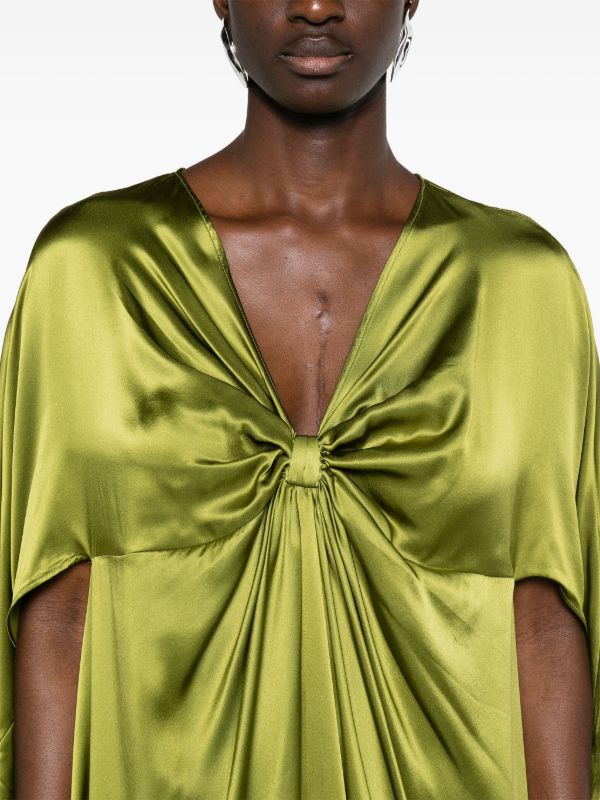 Taller Marmo Green Azores Silk-Satin Dress | Browns Cocktail & Party Dresses