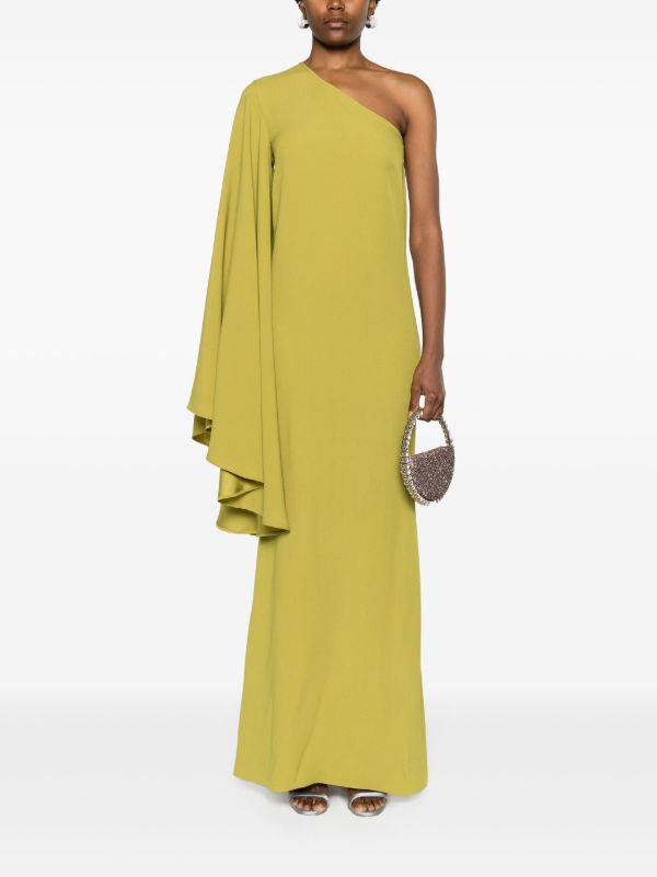 Taller Marmo Green Sifnos One-Shoulder Gown | Browns Cocktail & Party Dresses