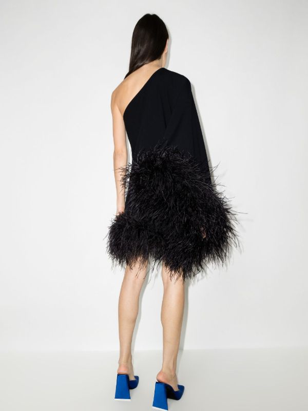 Taller Marmo Piccolo Ubud Feather-Trim Mini Dress | Browns Cocktail & Party Dresses