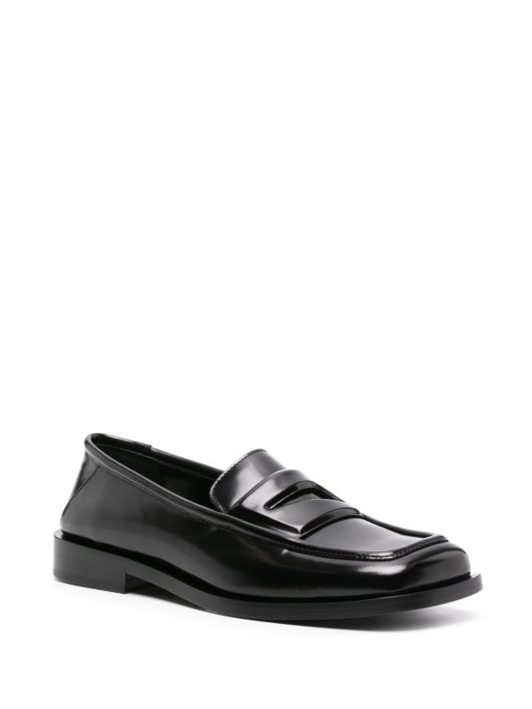 The Attico Black High-Shine Leather Loafers | Browns Loafers