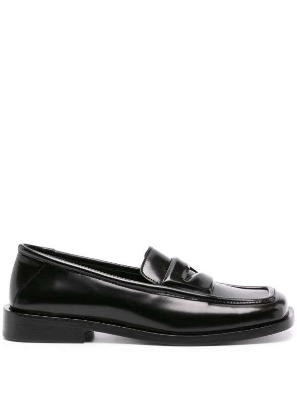 The Attico Black High-Shine Leather Loafers | Browns Loafers
