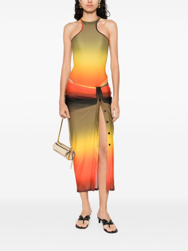 The Attico Gradient-effect Midi Skirt | Browns Straight Skirts