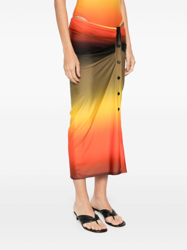 The Attico Gradient-effect Midi Skirt | Browns Straight Skirts