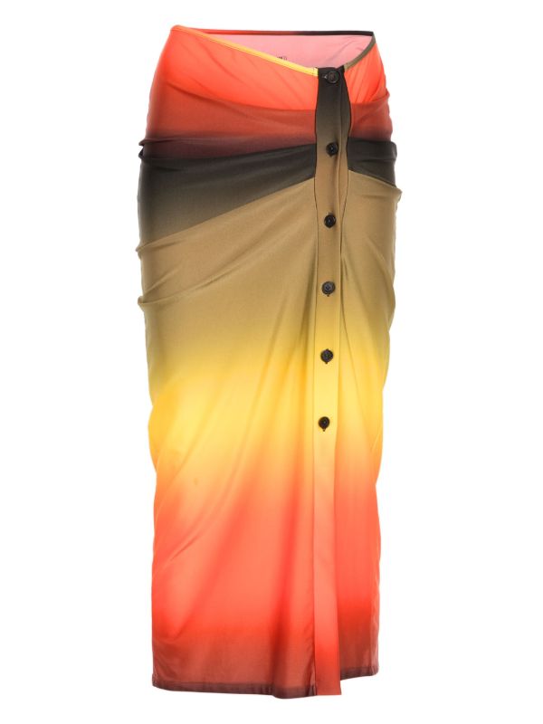 The Attico gradient-effect midi skirt | Browns Straight Skirts
