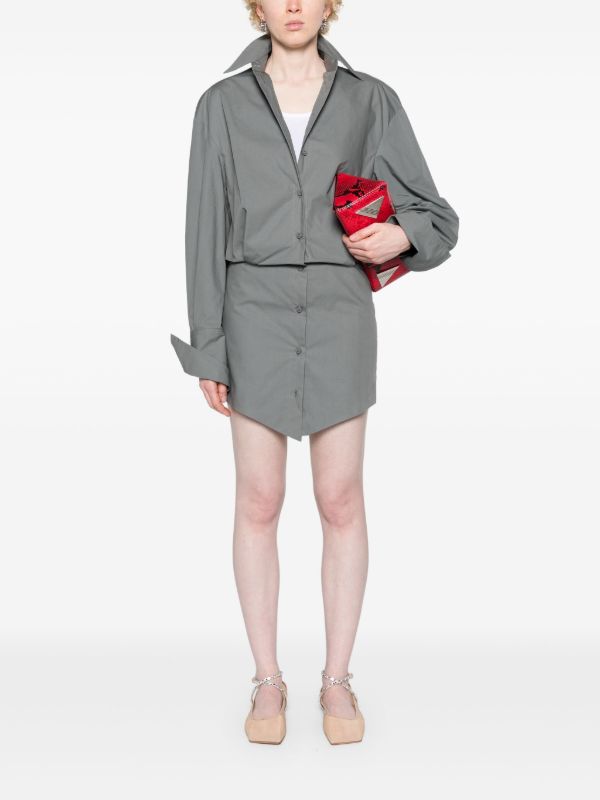 The Attico Grey Layered Cotton Shirt Dress | Browns Day Dresses