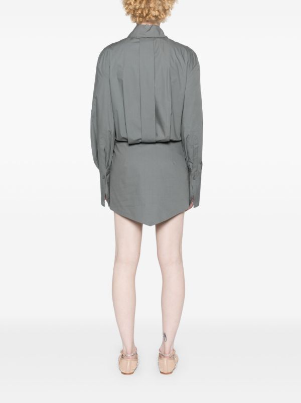 The Attico Grey Layered Cotton Shirt Dress | Browns Day Dresses