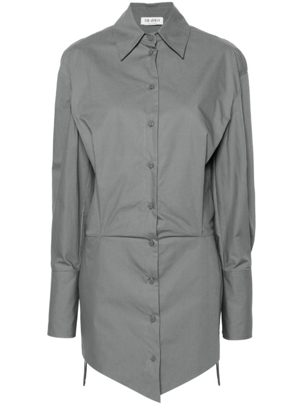 The Attico Grey Layered Cotton Shirt Dress | Browns Day Dresses