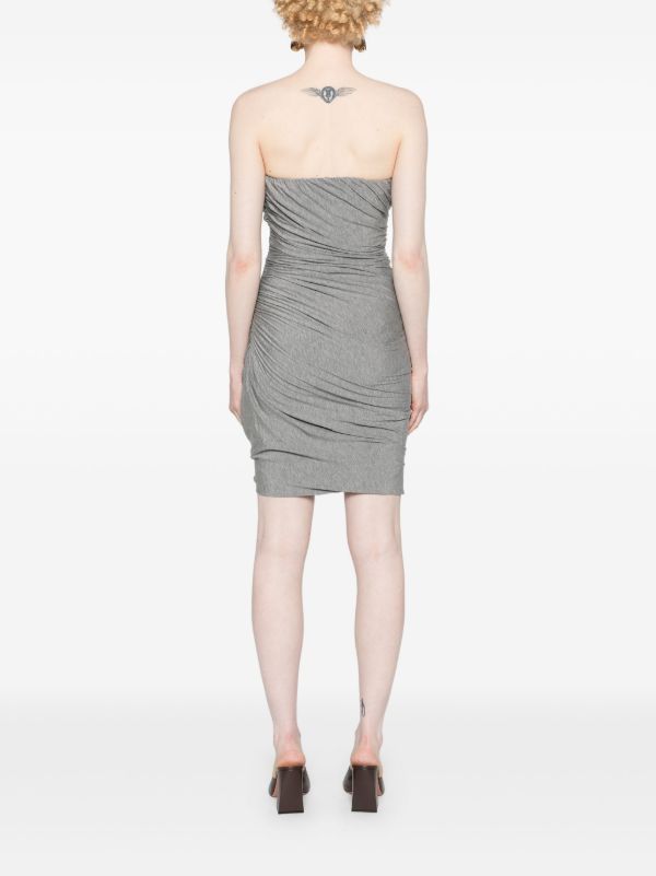 The Attico Grey Ruched Jersey Mini Dress | Browns Cocktail & Party Dresses