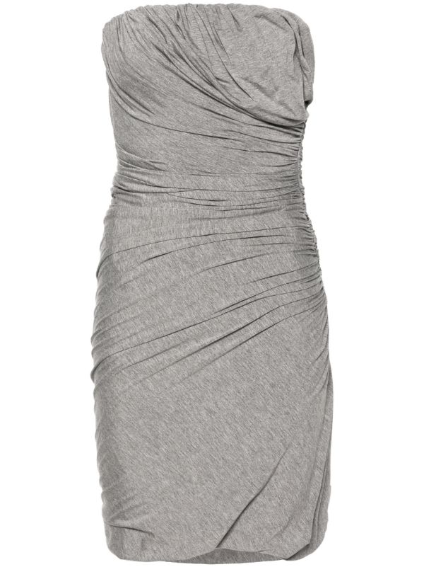 The Attico grey ruched jersey mini dress | Browns Cocktail & Party Dresses