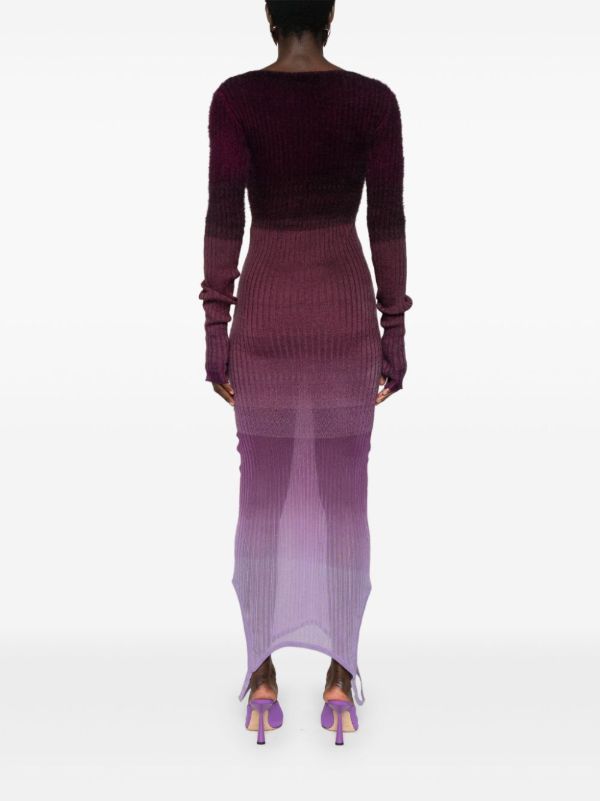 The Attico Purple Gradient-Effect Knitted Convertible Dress | Browns Sweater Dresses