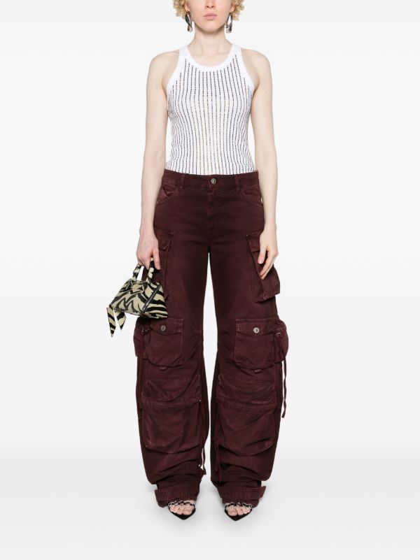 The Attico White Crystal Cotton Tank Top | Browns Vests & Tank Tops