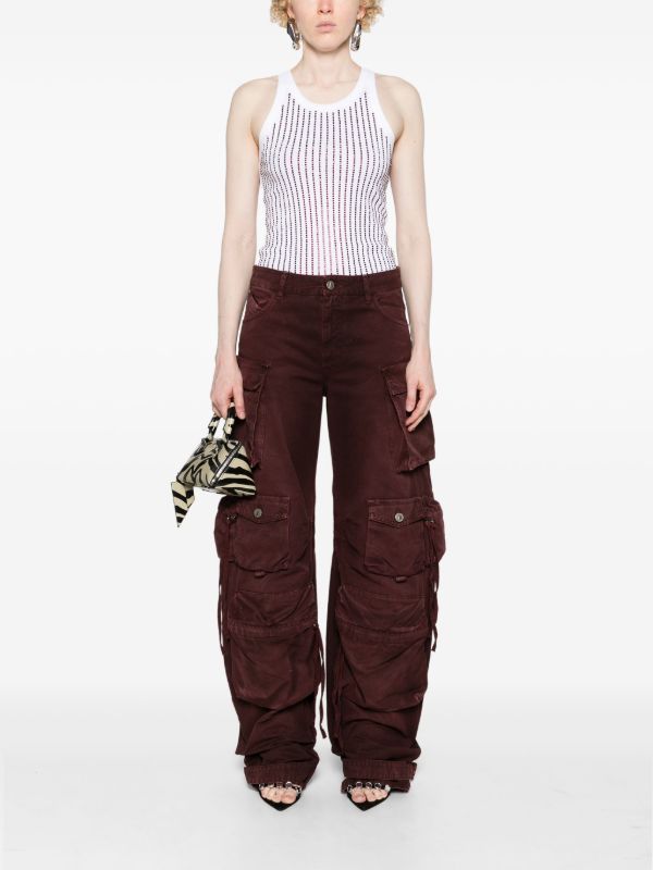 The Attico White Crystal Cotton Tank Top | Browns Vests & Tank Tops