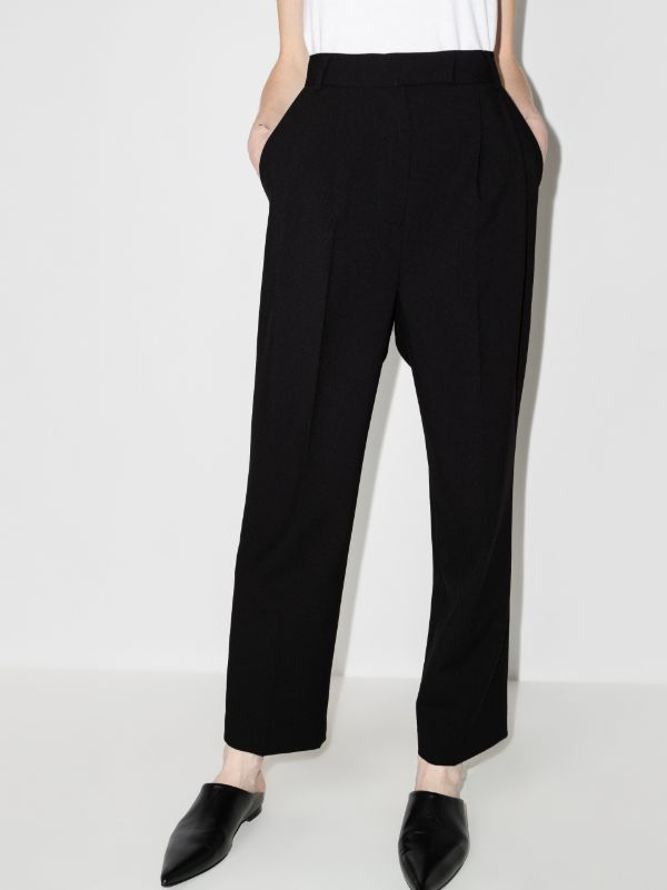 The Frankie Shop Black Bea Straight-leg Trousers | Browns Suit Trousers