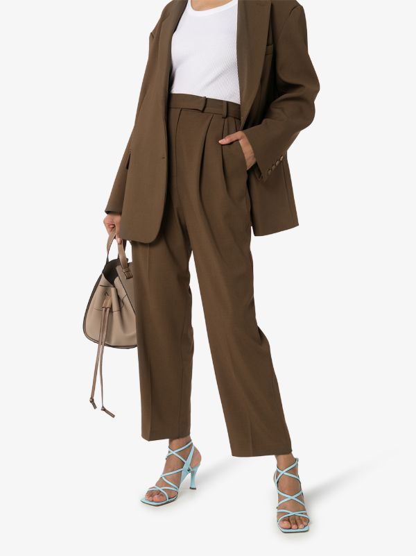 The Frankie Shop Brown Bea Straight-leg Trousers | Browns Suit Trousers