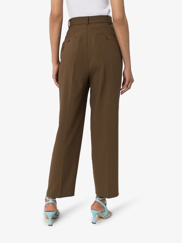 The Frankie Shop Brown Bea Straight-leg Trousers | Browns Suit Trousers
