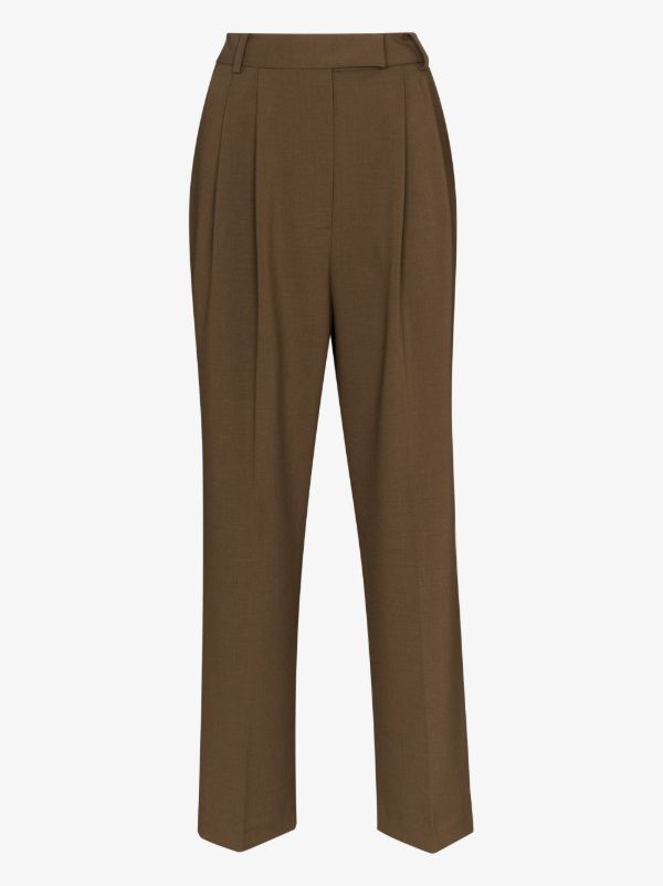 The Frankie Shop brown Bea straight-leg trousers | Browns Suit Trousers