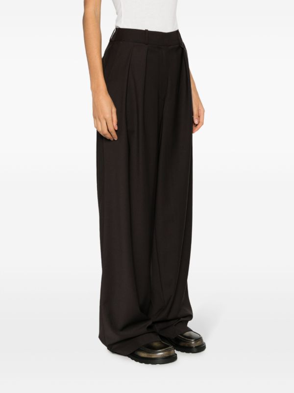 The Frankie Shop Brown Ripley Pleated Trousers | Browns Wide-Leg Pants