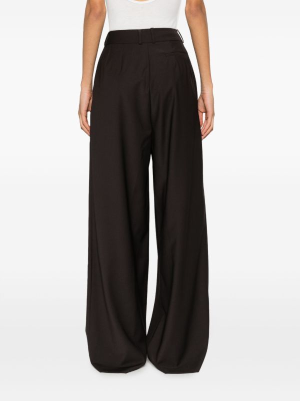 The Frankie Shop Brown Ripley Pleated Trousers | Browns Wide-Leg Pants
