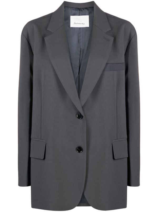 The Frankie Shop grey Bea oversized blazer | Browns Suit Jackets