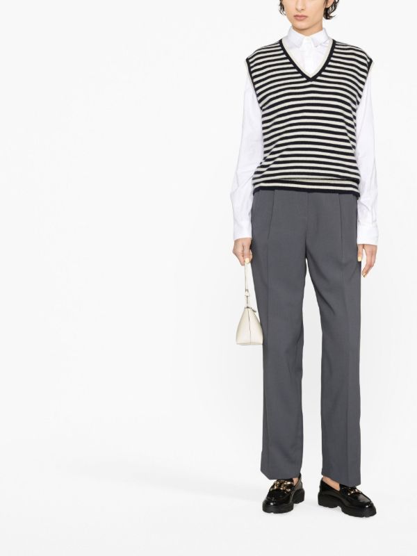 The Frankie Shop Grey Bea Straight-leg Trousers | Browns Suit Trousers