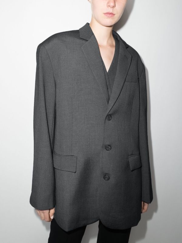 The Frankie Shop Grey Gelso Oversized Blazer | Browns Suit Jackets