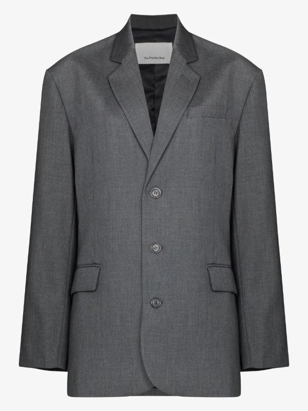 The Frankie Shop grey Gelso oversized blazer | Browns Suit Jackets