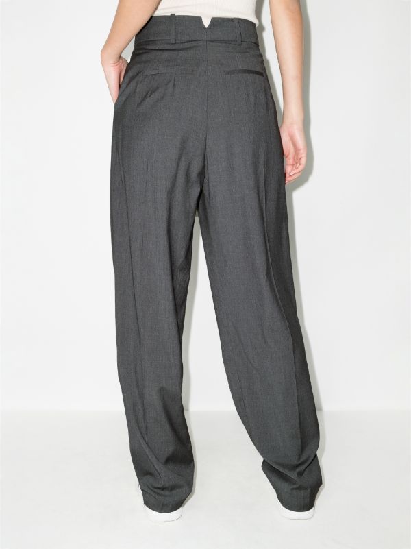 The Frankie Shop Grey Gelso Straight-leg Trousers | Browns Suit Trousers