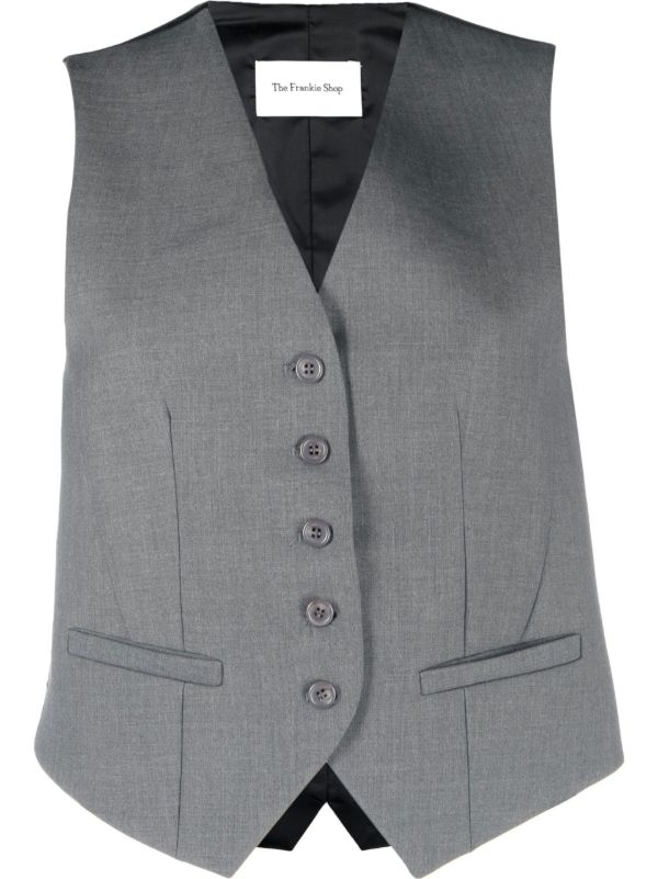 The Frankie Shop grey Gelso waistcoat | Browns Suit Jackets
