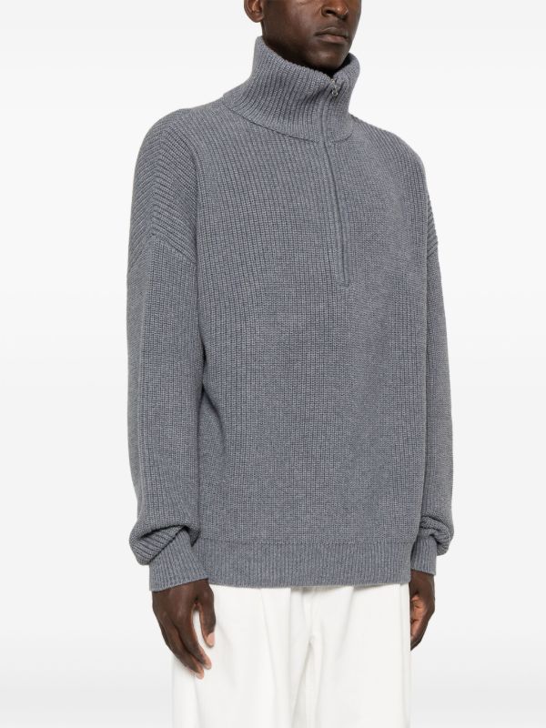 The Frankie Shop Half-zip Fastening Jumper | Browns Knitted Sweaters