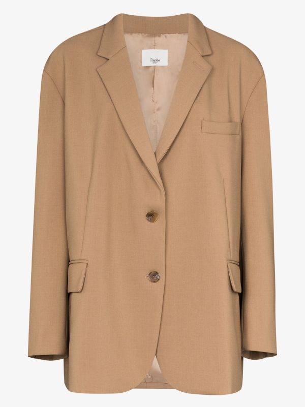 The Frankie Shop neutral Bea oversized blazer | Browns Suit Jackets