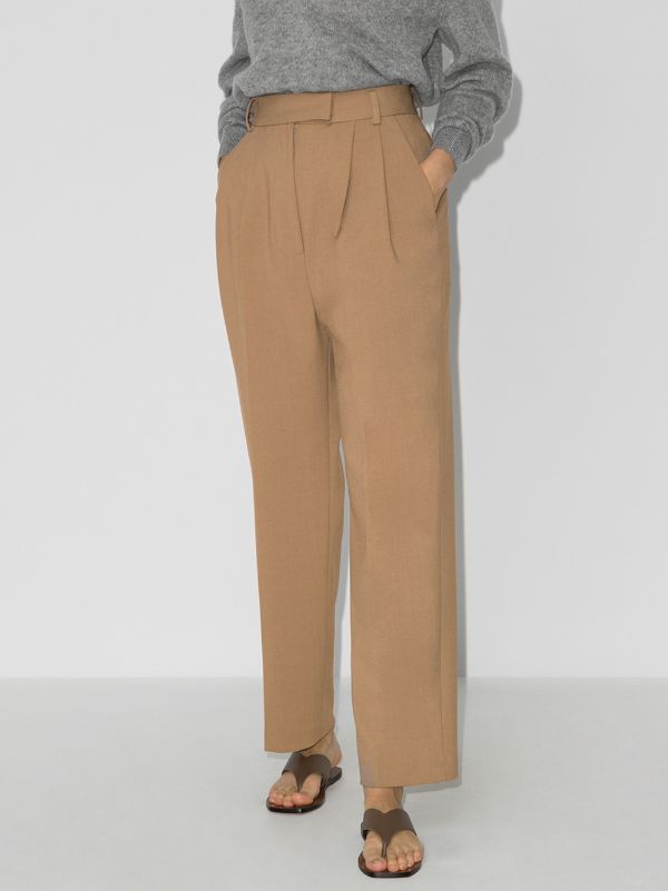 The Frankie Shop Neutral Bea Straight-leg Trousers | Browns Suit Trousers