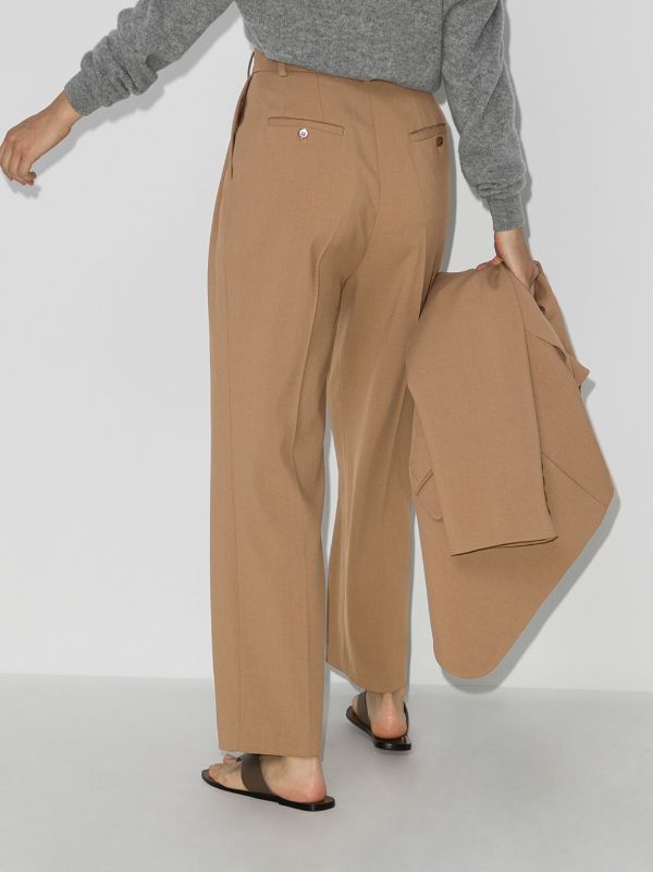 The Frankie Shop Neutral Bea Straight-leg Trousers | Browns Suit Trousers