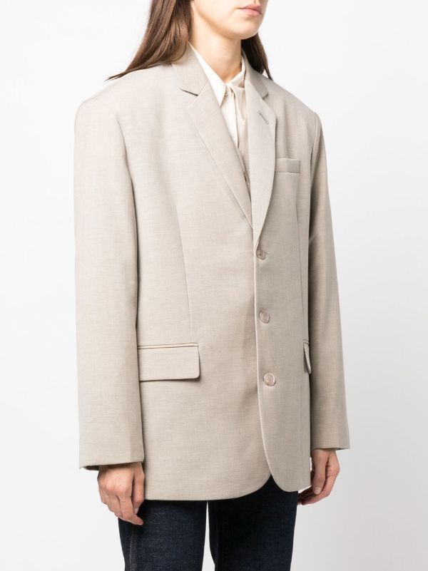 The Frankie Shop Neutral Gelso Oversized Blazer | Browns Suit Jackets