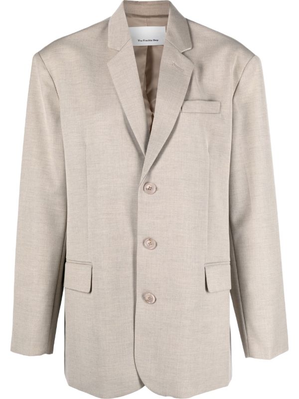 The Frankie Shop neutral Gelso oversized blazer | Browns Suit Jackets