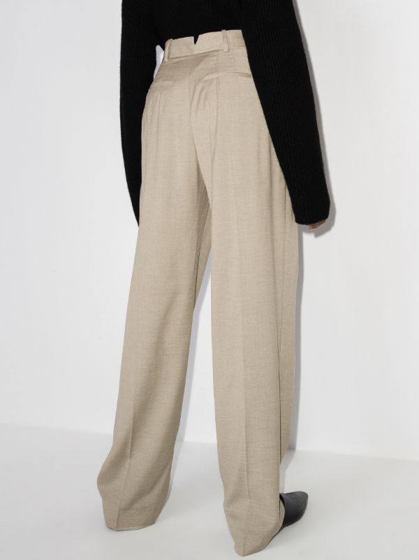 The Frankie Shop Neutral Gelso Straight-leg Trousers | Browns Suit Trousers