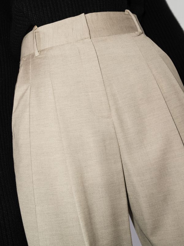 The Frankie Shop Neutral Gelso Straight-leg Trousers | Browns Suit Trousers