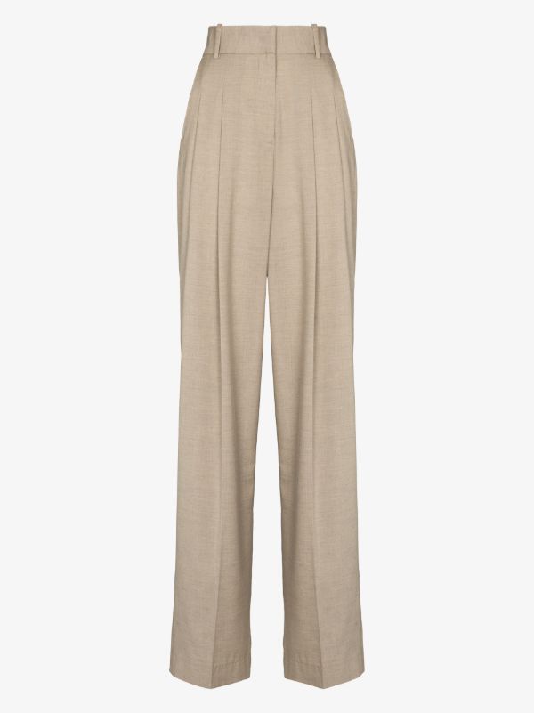 The Frankie Shop neutral Gelso straight-leg trousers | Browns Suit Trousers
