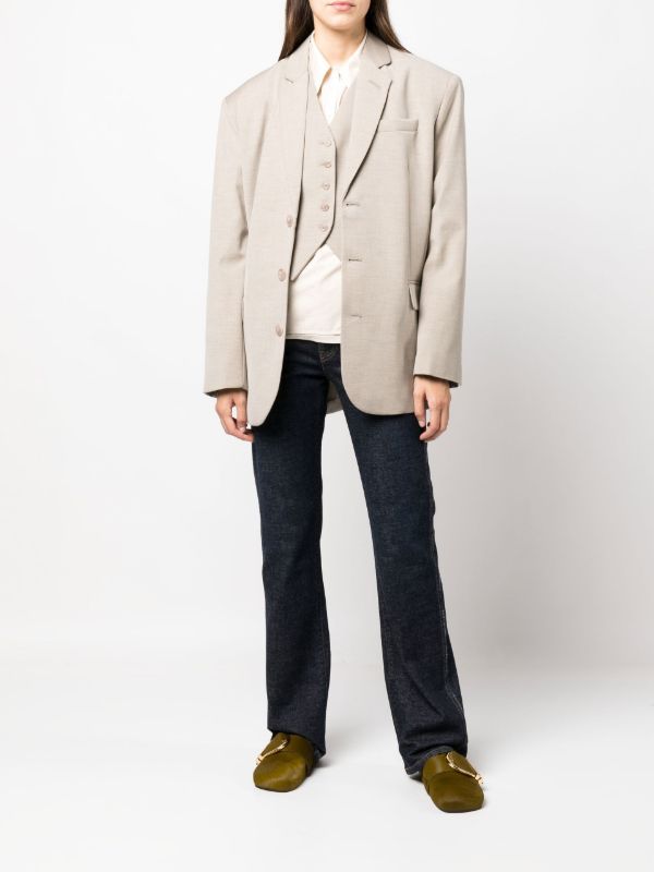 The Frankie Shop Neutral Gelso Waistcoat | Browns Suit Jackets