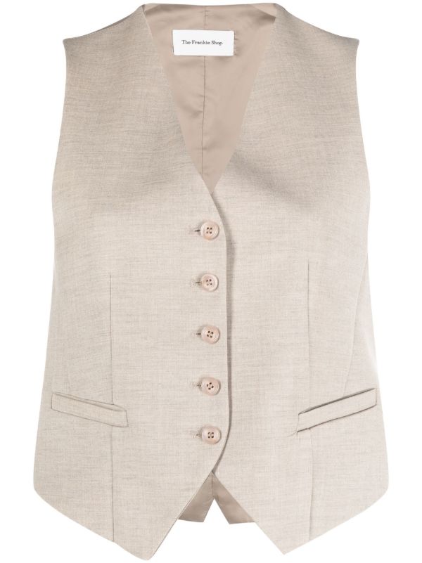 The Frankie Shop neutral Gelso waistcoat | Browns Suit Jackets