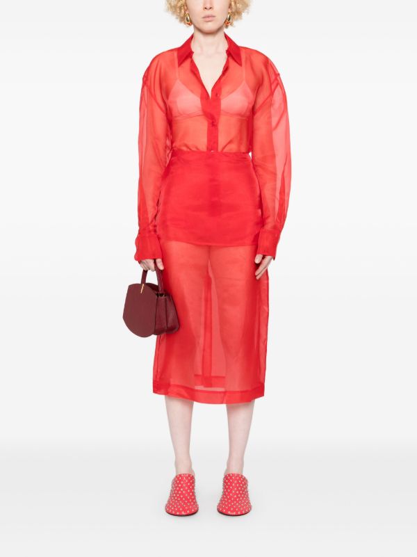 The Frankie Shop Red Peri Skirt | Browns Pencil Skirts