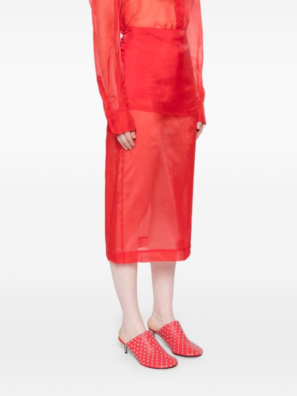 The Frankie Shop Red Peri Skirt | Browns Pencil Skirts