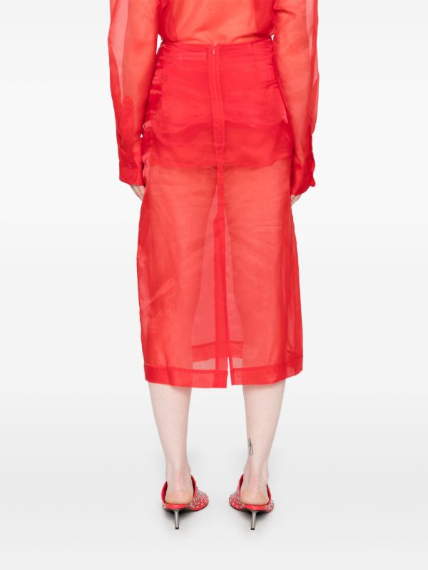 The Frankie Shop Red Peri Skirt | Browns Pencil Skirts