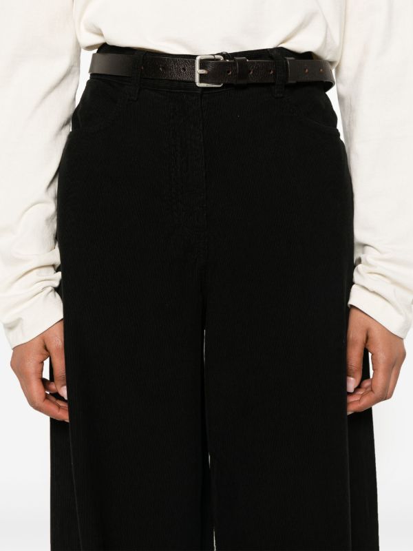 The Row Black Chan Wide-Leg Trousers | Browns High Waisted Pants