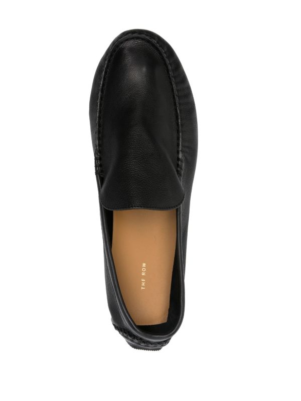 The Row Black Lucca Leather Loafers | Browns Loafers