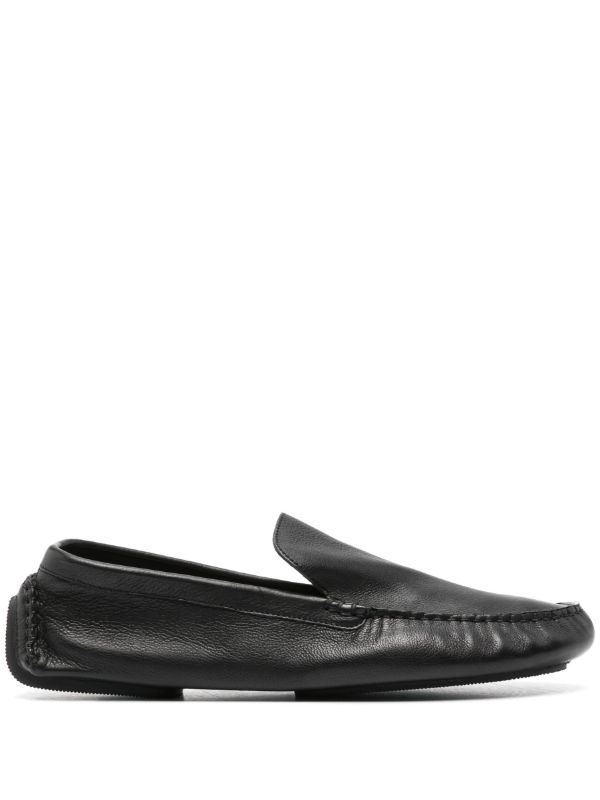 The Row Black Lucca Leather Loafers | Browns Loafers