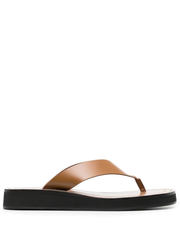 The Row brown Ginza leather platform sandals | Browns Sandals