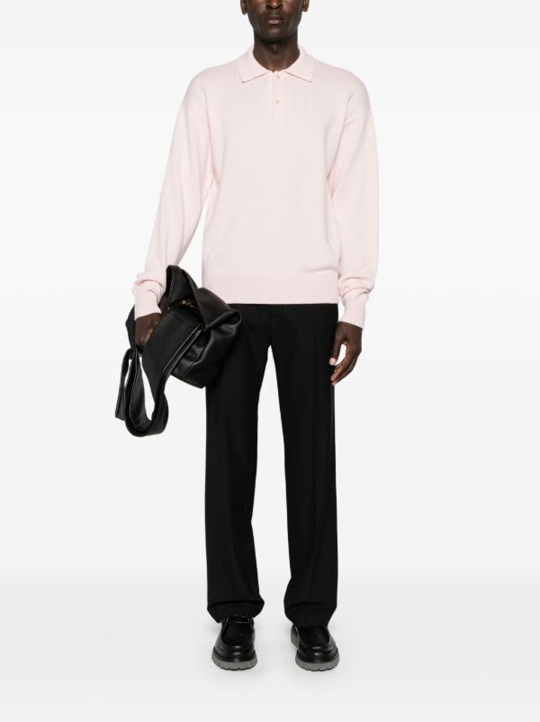The Row Pink Joyce Knitted Polo Shirt | Browns Polo Shirts