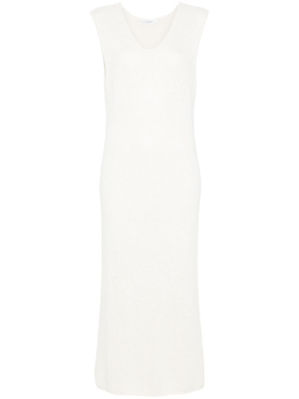 The Row White Folosa V-neck Midi Dress | Browns Day Dresses