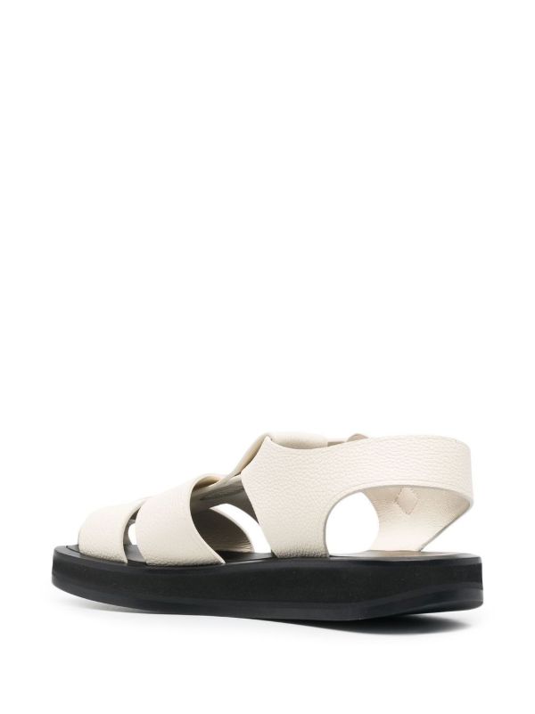The Row White Grained Leather Fisherman Sandals | Browns Sandals