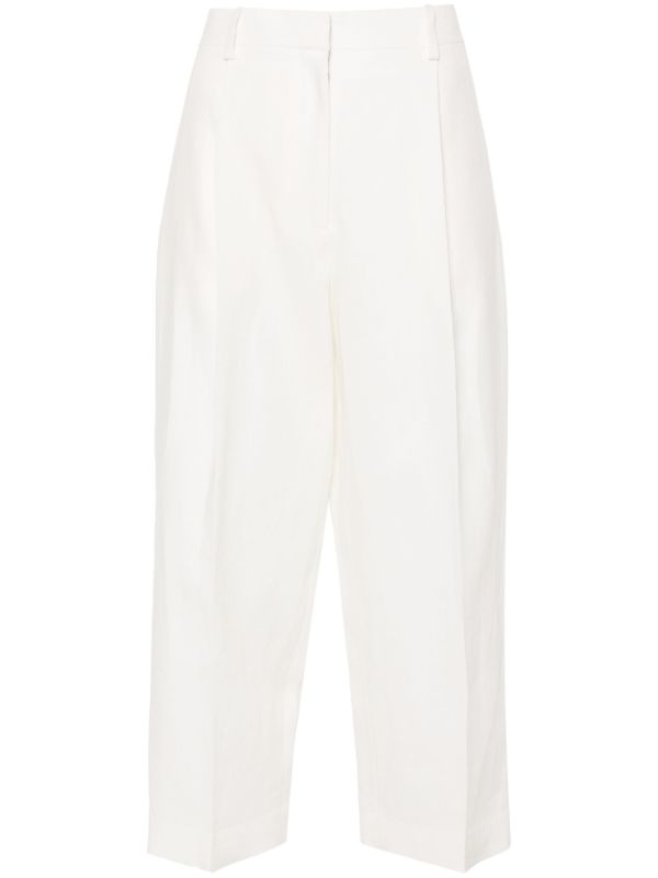 The Row White Wide-Leg Linen Trousers | Browns Slacks